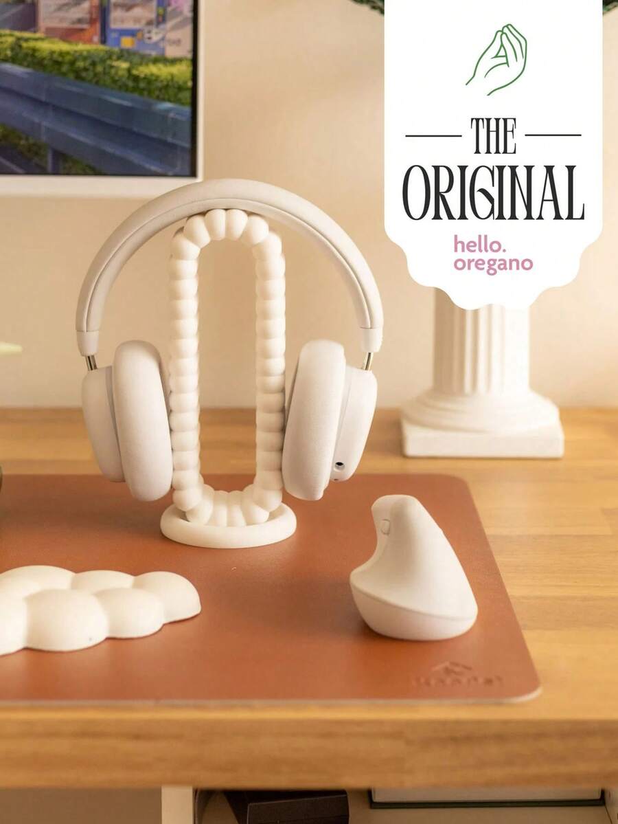 3D Printed Bone Wave Design Headphone Stand | Compatible With All Over-Ear Headphones, Stable And Anti-Slip, Fun Desktop Decor | Gaming/Home Office Universal, Creative Gift For Gamers - Bone-shaped Wave-shaped Headphone Stand - View 1
