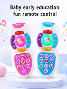 Mainan Remote Control Bayi, Mainan Telepon Montessori Bayi, Pencahayaan Lembut dan Lagu Pengantar Tidur yang Menenangkan, Tombol Silikon, Hadiah Kejutan untuk Anak-Anak - kendali jarak jauh - View 3