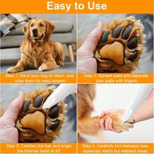 Afeitadora de pies para mascotas, empujador eléctrico para rascar gatos, recortar el pelo del pie para perros, empujador eléctrico para Kit de aseo para perros - 1 - Ver 4