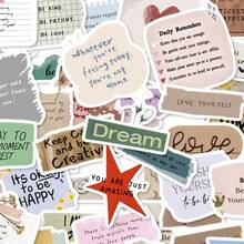 Vintage Neutral Affirmation Stickers 50Pcs, Aesthetic Waterproof Decals For Scrapbooking Journaling Planner - A - View 2