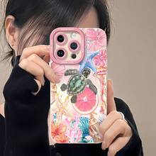Funda para teléfono con estampado de tortugas y vida marina, compatible con fundas para Samsung, Apple, VIVO, OPPO, , Transsion, ,  y Honor. Fabricada en TPU, ofrece protección contra golpes y caídas. Un regalo ideal para amigos y familiares. - Blanco - Ver 2
