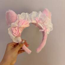 Two-Dimensional Lolita Headband, Cat Ear Hair Clip For Girls, Cosplay, Anime Convention, Lolita Maid Headband. - 貓耳女僕新蝴蝶結黑色 - 查看 6