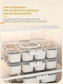 Caja Bento Dividida para Picnic y Camping al Aire Libre, Contenedor de Almacenamiento Hermético y Transparente para Frutas en Refrigerador, Caja para Condimentos y Especias, Caja de Almacenamiento Dividida Hermética para Cocina, Caja a Prueba de Humedad para Conservar Frescura - Ver 4