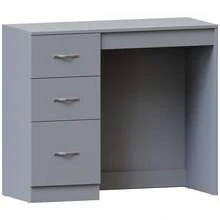 Home Discount Vida Designs Riano 3 Drawer Dressing Vanity Table Makeup Bedroom Furniture Storage Unit Desk Beauty Spacious Countertop Easy To Build - Grey - Grey - View 2