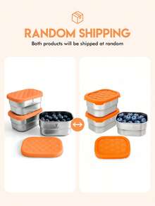 Meoky 3pcs 8oz Stainless Steel Snack Containers With Silicone Lids, Leak-Proof Small Food Storage Boxes, Reusable Metal Lunch Boxes For Snacks, Meal Prep, Travel & Picnic - Orange*3-piece Set - View 11