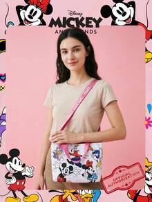 1pc Disney Officially Licensed Mickey Mouse Pattern Handbag, Adjustable Shoulder Strap Crossbody Bag, Lightweight Tote Bag, Suitable For Girl/Girls/Teens/Fans, Suitable For Daily/Shopping/Outings/School/Travel - Multicolor - View 7