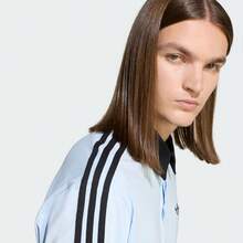 Adidas 3S PL He Yu 同款 純棉 寬鬆 橄欖球風 休閒長袖 POLO 衫 - 淺藍色 - 查看 8