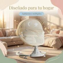 Meceror Eléctrico para Bebé con Bluetooth Control Remoto y 12 Melodías - 5 Niveles de Balanceo Base de Acero Reforzada Asiento Ajustable Doble Alimentación - Amarillo - Ver 6