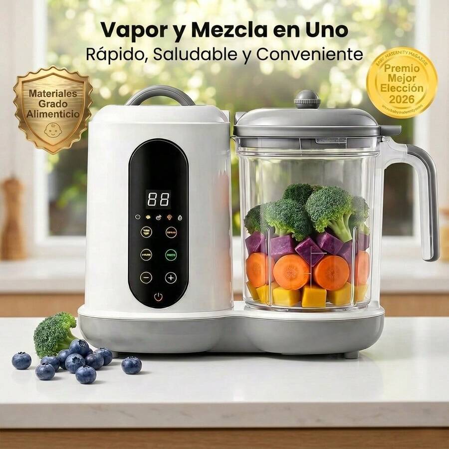Grownsy Smart Baby Food Maker – 1-Button Steam & Blend, Easy Clean, Touchscreen, Multifunction Auto Steamer Blender,  Fast Baby Food For Home & Gifts