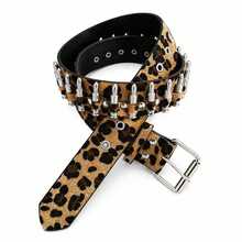 1pc Y2K Leopard Print Bullet Studded Belt, Women's Punk Belt - Leopard Print Style - View 8