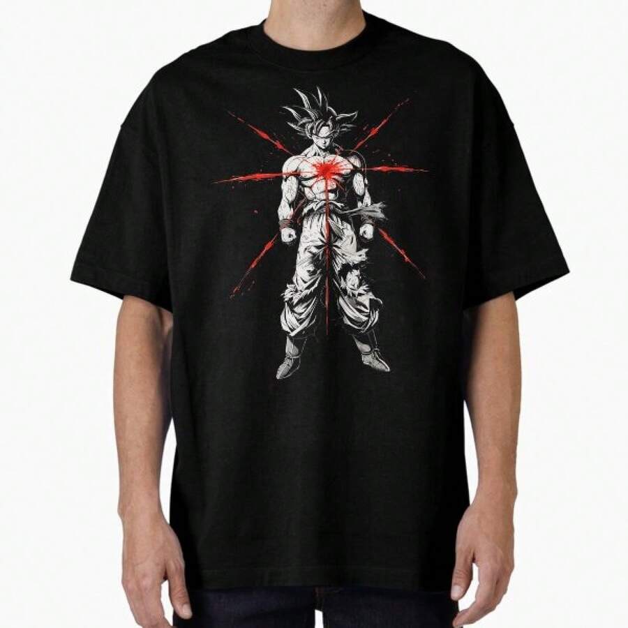 ENDGAME Goks (EG088) Estilo Casual Urbano, Camiseta de Algodón Grueso de 180g, Suave y Elástica, Lavable a Máquina - Negro - Ver 1