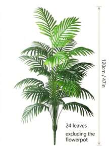 1/2Pcs 120cm Large Artificial Palm Tree, Realistic Tropical Faux Plant, Bohemian Style Home Decor, Tall Sculptural Greenery For Living Room, Office And Patio, Maintenance-Free Indoor/Outdoor Ornament, Perfect Summer Housewarming Gift - Green - View 10
