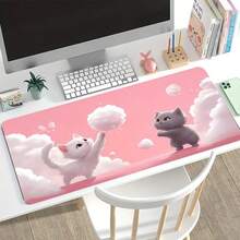 1PC Large Gaming Mouse Pad - Adorable Cloud & Cat Design, Non-Slip & Washable Rubber Base, Extended Desk Mat (Designed For Gamers) - Stylish Accessory For Work & Study, Durable Computer Decor, Ideal Gift Choice. - Mouse Pad - View 6