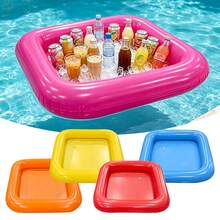 1pc New Large Capacity Inflatable Rectangular Ice Bucket, Party Inflatable PVC Outdoor Leisure Beverage Ice Bin, Holiday Atmosphere Decoration Gift - Multicolor - View 3