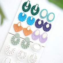 Polymer Clay Cutters & Embossing Tools Geometric Annular French Style Bohemian Art Deco Hollow Molds For Earrings Jewelry Making - White - View 4