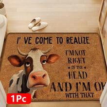 1pc, Home Decor, Funny Cow Pattern Print, Linen Kitchen Rug, Kitchen Mat, Floor Mat, Bathroom Mat, Door Mat, 3D Print Rectangular, Suitable For Living Room, Bedroom, Hallway, Bathroom, Laundry Room - Polyester Rug, Suitable For Indoor And Outdoor Home Decor - Multicolor - View 16
