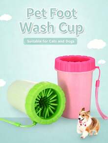 Taza portátil de silicona para limpiar patas de mascotas, lavador de patas suave y delicado para mascotas, adecuado para perros y gatos, cepillo para limpiar patas sucias, viene con toalla - Multicolor - Ver 12