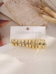 10-30pcs Textured Twist Hoop & Water Drop Geometric Earrings, Suitable As Gifts For Friends And Family On Holidays - Gold - View 10