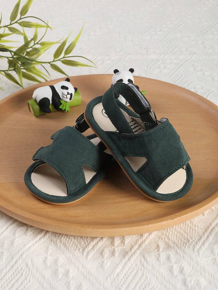 1 đôi xăng đan và dép lê trẻ em nam thời trang đa năng, đế mềm chống trượt, thiết kế dán băng gai, phù hợp cho bé trai 0-1 tuổi, giày tập đi cho trẻ sơ sinh, dùng cho mùa xuân, thu và hè - màu xanh lá - Xem 5