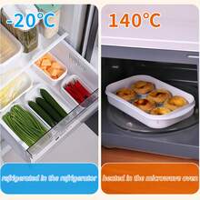 5pcs/1pc Portable Sandwich Box With Lid, Reusable Bread Container For School Lunch, Toast Storage Box For Picnic & Office, Stackable Food Organizer Case, Minimalist White Sandwich Holder , Minimalist Kitchen Storage Bin For Ramen, Dumpling & Bacon - View 9
