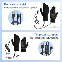 Electric Heated Gloves, Winter Warm Gloves, Knitted Gloves, Smart 3-Level Temperature Control, Double-Sided Heating, Automatic High-Temperature Cut-Off, USB Connection Supported. The Best Winter Gift - View 7