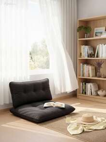 Premium Oversized Floor Pillow With Back Support - Indoor & Outdoor Versatile Seating - Soft Touch - Dark Grey - View 3
