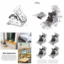 4x Folding Table Chair Leg Hinges 90 Degree Self-Locking Bracket Hinge Hardware - VJP0065 - View 2