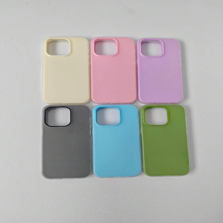 Funda para teléfono dos en uno tipo gelatina con marco de goma suave, panel trasero rígido, textura agradable al tacto y variedad de colores: una opción que vale la pena. - Blanco - Ver 1