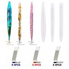 3pcs Transparent Pen Silicone Molds With 15pcs 3-Color Refill Cartridges, Dried Flower Decor Resin Crafts DIY Ballpoint Pen Casting Silicone Molds, Epoxy Resin Molds For Jewelry Making. Unique Birthday Gifts, Handmade Experience For Family & Friends, Reusable - 3pcs Pen Molds + 15pcs Three-color Refills - View 2
