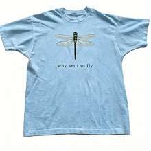 100% Cotton Geographic Inspired Dragonfly Graphic T Shirt For Men And Women |  Exquisite Design |  Loose And Comfortable | Shirts Y2k - 淺藍色 - 查看 6