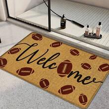 1 pieza, Decoración del hogar, Estampado de patrón de café, Alfombra de cocina de lino, Tapete de cocina, Tapete de piso, Tapete de baño, Tapete de puerta, Impresión 3D rectangular, Apto para sala de estar, dormitorio, pasillo, baño, lavandería - Alfombra de poliéster, Apto para decoración del hogar interior y exterior - Multicolor - Ver 2