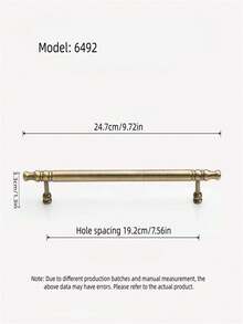 1pc Antique Style Embedded Metal Handle, Suitable For Drawers, Cabinets, Trash Cans, Comes With Installation Hardware, Painted Surface Finish, Suitable For Home Furniture - Bronze - View 19