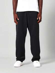 Men's Sweatpants, Soft Fleece Fabric, Thick, Warm, Cozy, For Winter And Cold Weather, Ideal For Sports, Running, And Walking. - Black - View 1