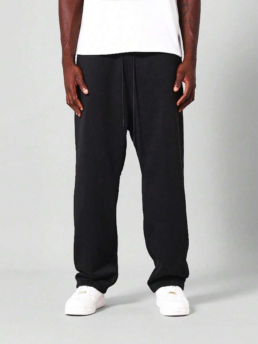 Men's Sweatpants, Soft Fleece Fabric, Thick, Warm, Cozy, For Winter And Cold Weather, Ideal For Sports, Running, And Walking. - Black - View 1