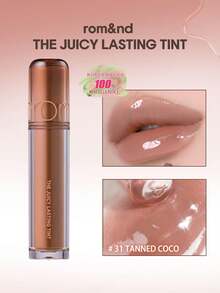 Rom&nd Romand Long-Lasting Glossy Lip Tint 31 TANNED COCO, Jelly Texture, Glossy & Transparent, Non-Sticky, Layerable, Lightweight & Long-Lasting, Angled Heart-Shaped Applicator, Pocket-Sized, Easy To Apply, 5-Second Office Glow, Korean Makeup, 3.5g/0.12oz - 31 TANNED COCO - 查看 1