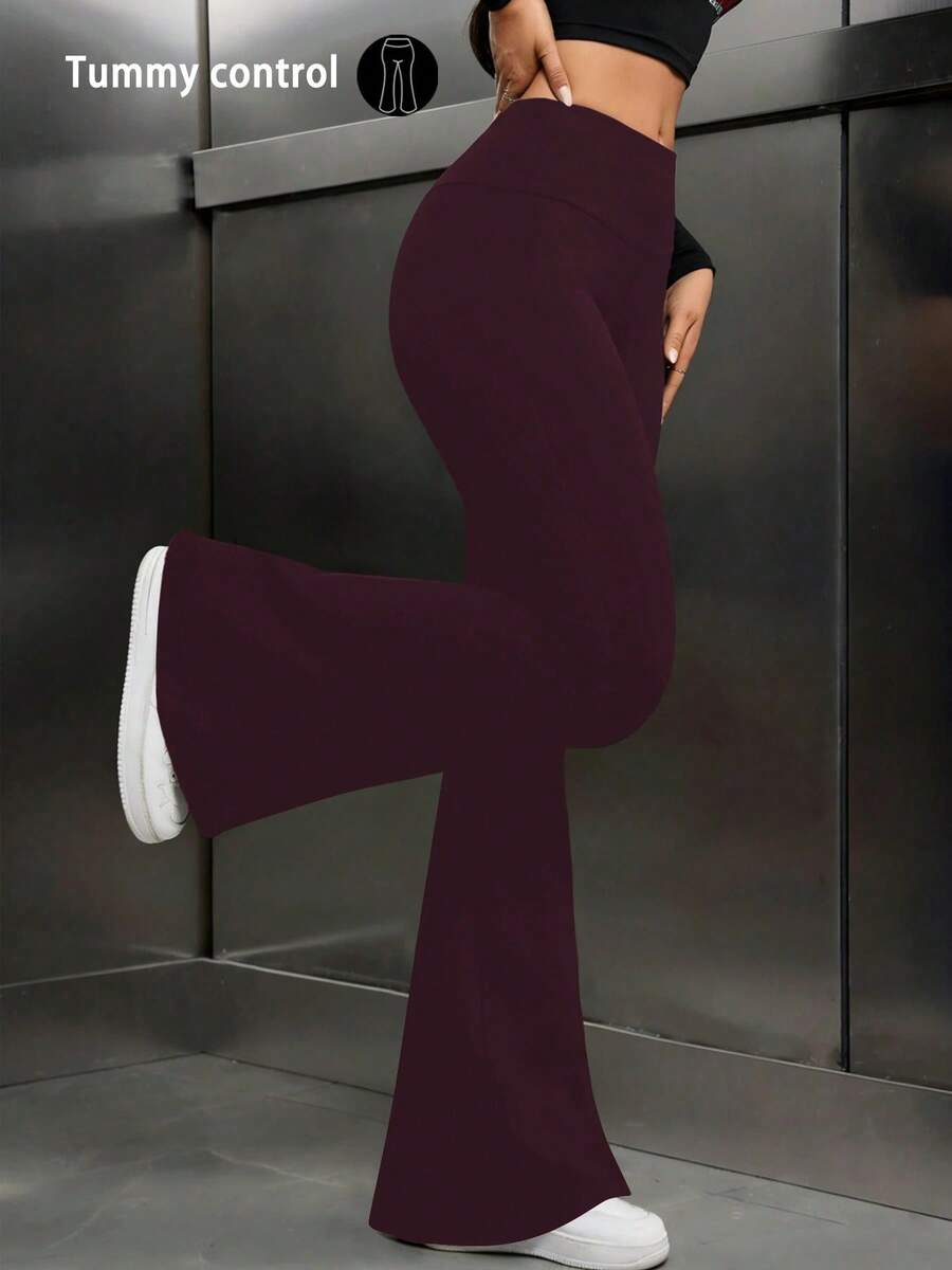 Women Leggings - Burgundy - View 1