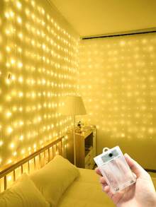 3/6m 電池供電 8 種模式 LED 窗簾燈，生日驚喜、聖誕樹裝飾、萬聖節、房間窗簾串燈、聖誕裝飾、婚禮 - 電池盒窗簾燈 - 查看 2