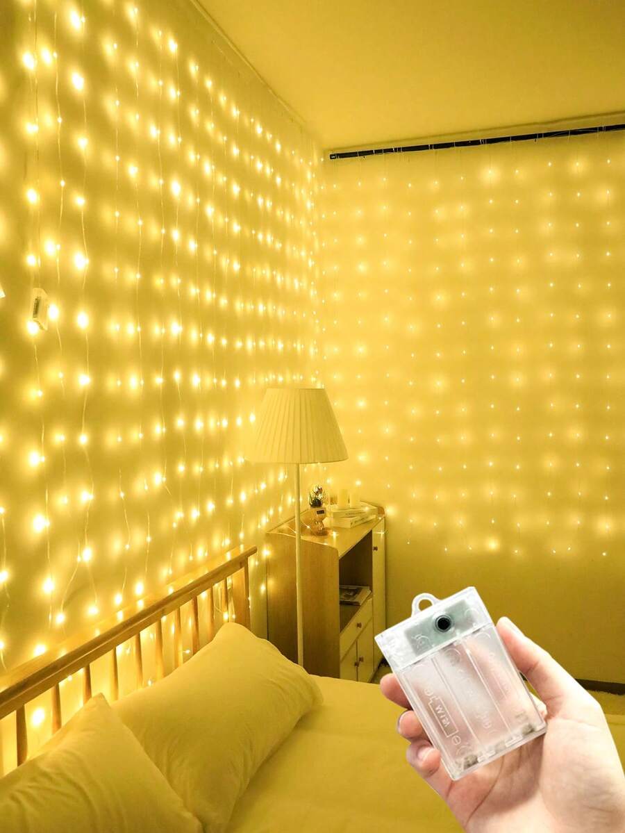 3/6m 電池供電 8 種模式 LED 窗簾燈，生日驚喜、聖誕樹裝飾、萬聖節、房間窗簾串燈、聖誕裝飾、婚禮
