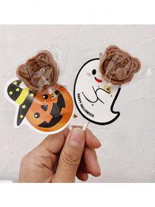 100 piezas Tarjetas de Piruleta de Calabaza y Fantasma de Halloween, Soportes de Caramelos de Halloween Lindos, Adecuados para Recuerdos de Fiesta, Meriendas de Aula, Trick Or Treaty Decoraciones de Halloween - Múltiples estilos - Ver 8