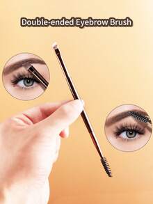 ronshadow Set Kuas Rias Mata Multifungsi 13 Buah, Berbagai Ukuran Kuas Perona Mata + Kuas Blending + Kuas Eyeliner Detail + Sisir Alis Dua Ujung dengan Tas Penyimpanan Beludru - MultiWarna - View 7