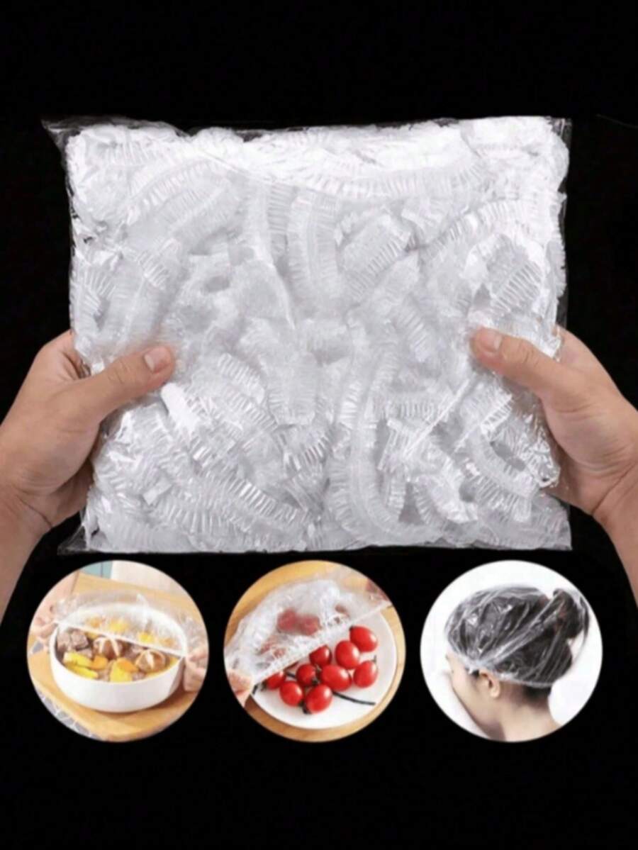 50/100/200pcs Reusable Elastic Food Storage Covers, Suitable For Leftovers, Fruits And Vegetables, Kitchen, Refrigerator And Countertop Storage, Wedding, Christmas, Birthday Decoration, Tabletop Display And Gift Multi-Purpose - Multicolor - View 1
