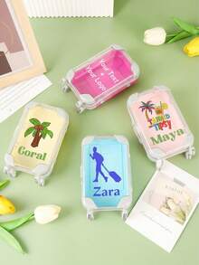 Custom Text Mini Suitcase Storage Box, Personalized Name Print Portable Organizer Case, Cute Small Storage Container Gift For Girls, Friends, Ideal For Party Favors,Birthday Presents, Holiday Gifts, Cosmetic Jewelry Sundries Desktop Storage Organizer - 1PC - View 7