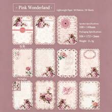 1 Pack 10 Sheets Vintage Botanical Floral Letter Paper Vintage Hollow Border Decorative Background Material Paper - A - View 9