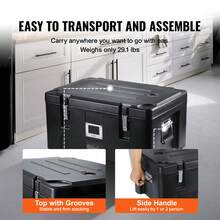 Insulated Food Carrier, 36-Quart Capacity, Stackable Catering Hot Box With 3 Stainless Steel Pans, Top-Loading LLDPE Food Warmer With Side Handles - 36 cuartos - 查看 5