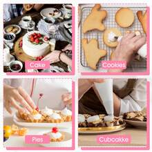 3/5 Pcs Large Piping Tips Set, Stainless Steel Cake Icing Nozzles Tips Decorating Tools, Big Piping Frosting Icing Tip Accessories For Cookie Cupcake Fondant Cakes Baking Buttercream Decorating Supplies - Silver - View 7
