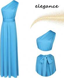 Vestido de Dama de Convertible para Mujer - Azul - Ver 9