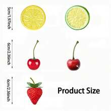 25Pcs Artificial Foam Cherries - Plastic Lemon Slices - Fake Fruits Set,Artificial Lemon Slice Simulation Cherries And Fake Strawberry Perfect For DIY Crafts Decorating Various Holiday Parties,Home Kitchens,Wedding,Office Desk,Vase Decorations - Multicolor - View 3