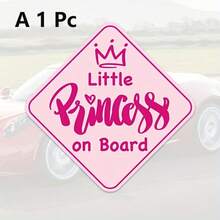 1/3/5 Pcs Stickers For Cars, Little Princess On Board, Princess Car Logo, Princess Car Window Decal, Adorable Pink Stickers For Girls(A/B Available) - Multicolor - View 11