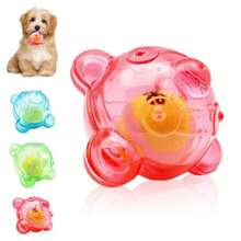 1pc Blue Green Pink Transparent High Elastic Dog Toy Ball With Built-In Tennis Ball Squeaker, Durable Bite-Resistant Interactive Pet Play Toy - Multicolor - View 16