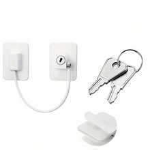 Window Safety Lock, Window Stopper, Self-Adhesive, Drill-Free Window Lock, ChiSafety Cable Lock With Key - Multicolor - View 3